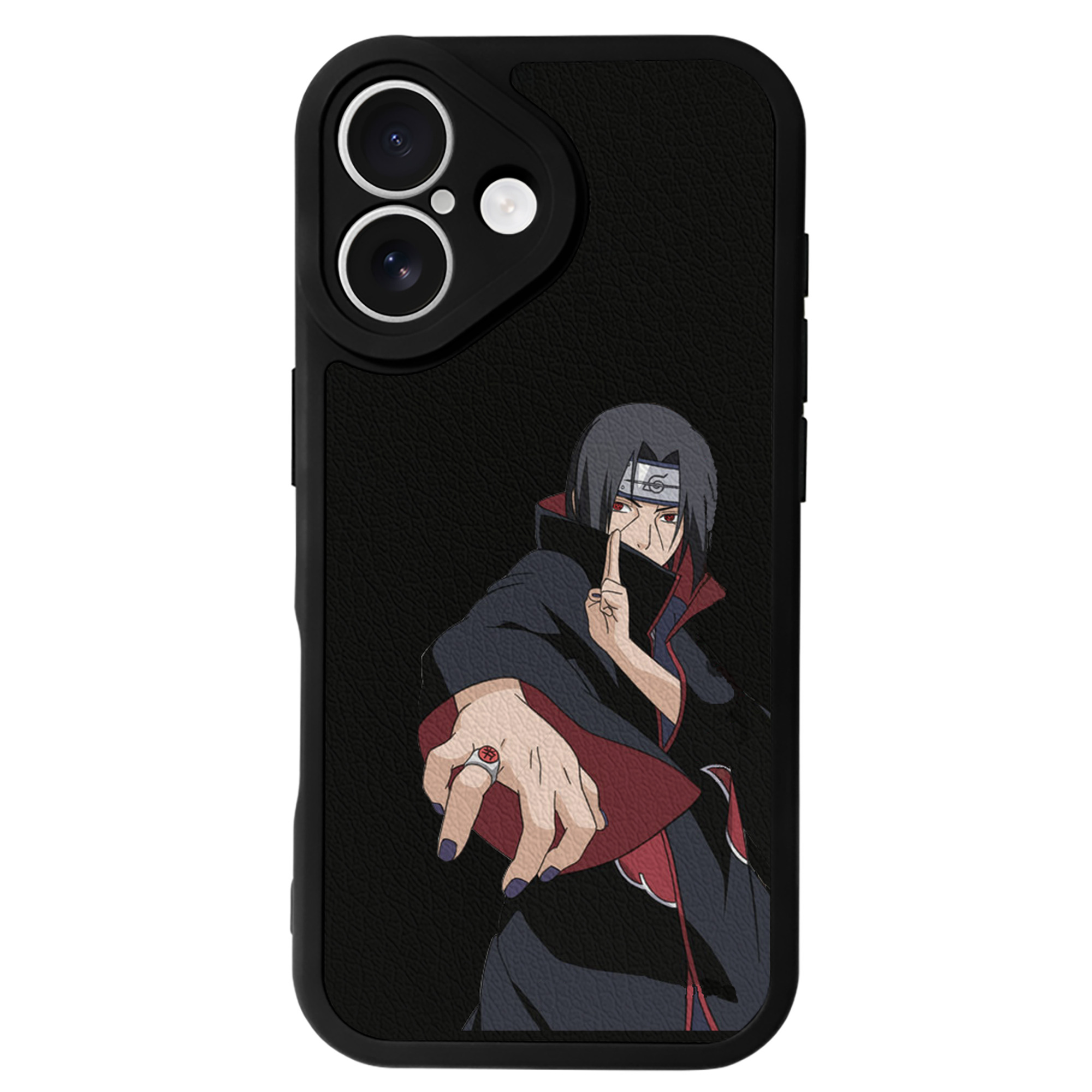（画像用） NARUTO -ナルト- うちは イタチ Uchiha Itachi 【iPhone 16シリーズ対応】シリコンスマホケース（レザー調） 材質：シリコン